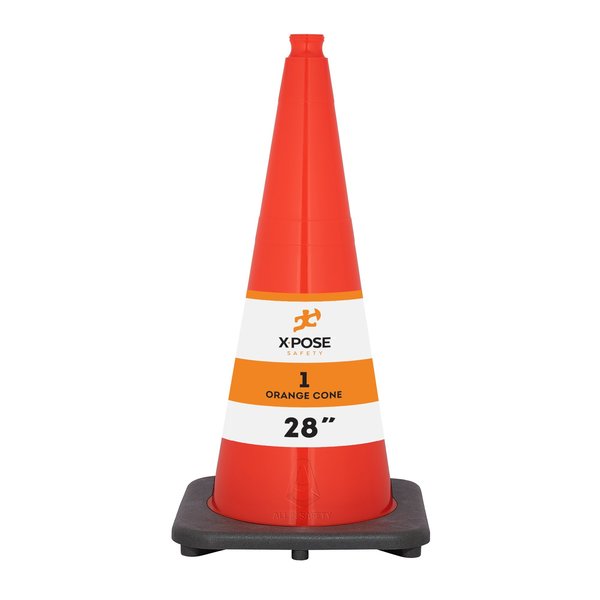 Xpose Safety Traffic Cone, PVC, 28" H, Orange OTC28-1-X